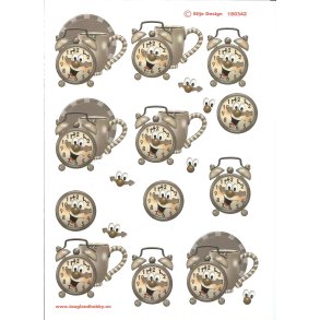 Sjov lille ur med kop og tallerken