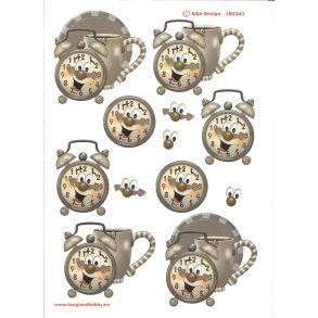 Sjov ur med kop og tallarken