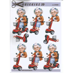 �ldre dame p� scooter