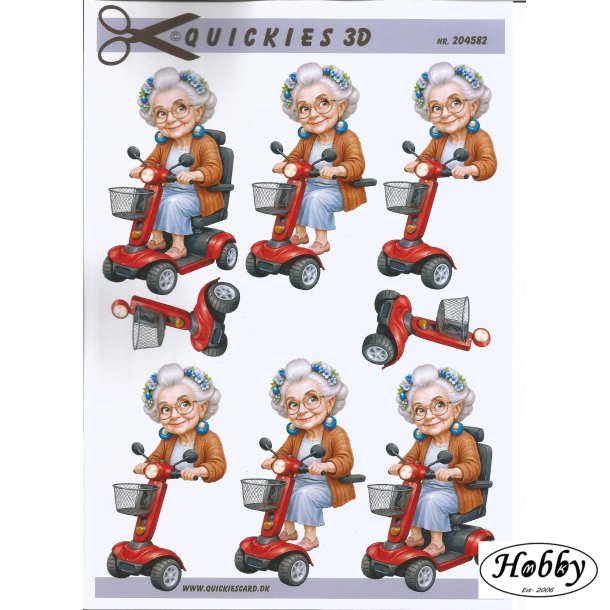 �ldre dame p� scooter