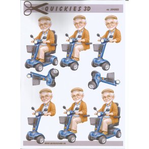 �ldre mand p� scooter