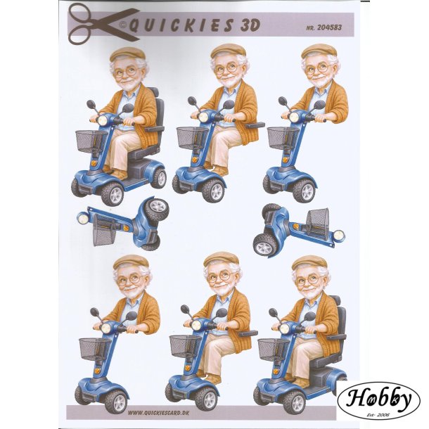 �ldre mand p� scooter