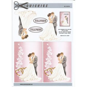 Brudepar med guld hjerter