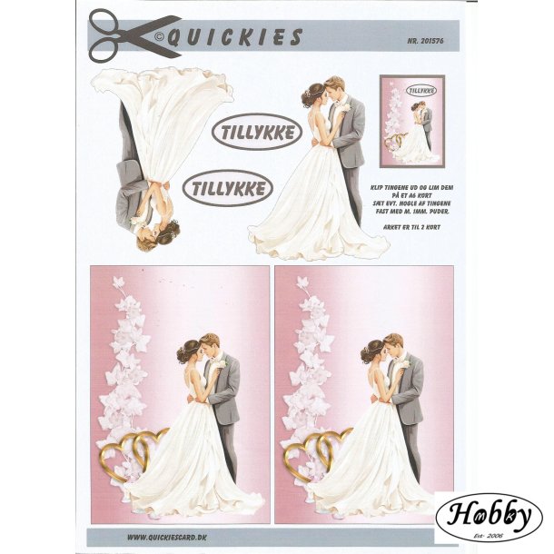 Brudepar med guld hjerter