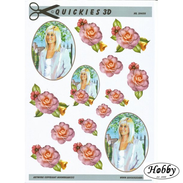 Konfirmations pige i ramme med lyselilla blomster