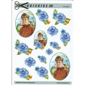 Konfirmations dreng i rd trje oval ramme