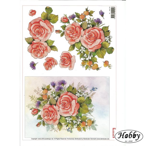 Stort billede m/ rde blomster