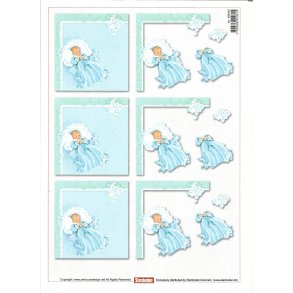 Baby med bl� d�bskjole