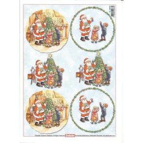 Nisse m/brn ved juletr