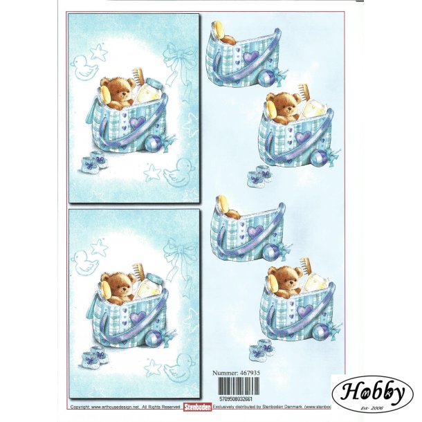 Lysebl� baby taske