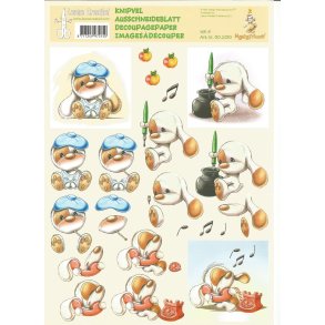 Hund med pen og musik