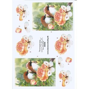 3D Blomster med fugle