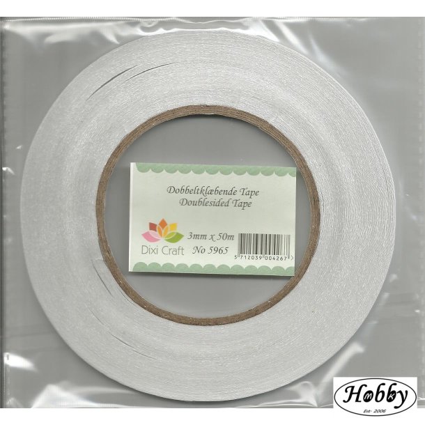 Hvid dobblet tape 3 mm