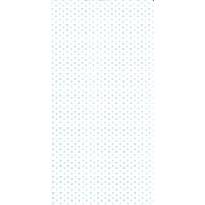 Hvid med lysebl prikker