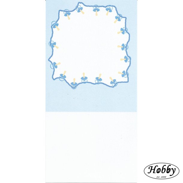 Kort med lysebl sutter