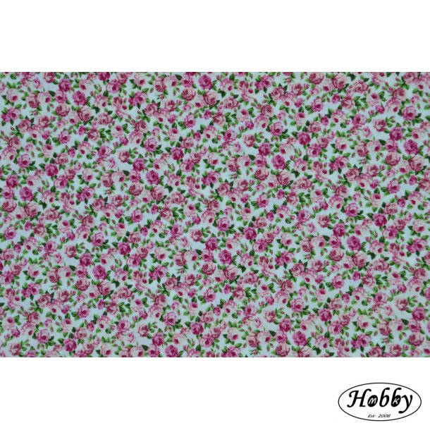 Blomster p hvid bund